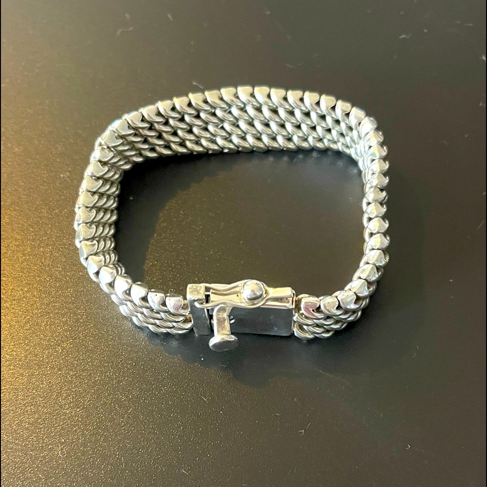Silpada Sterling Silver Box Clasp Bracelet 8”